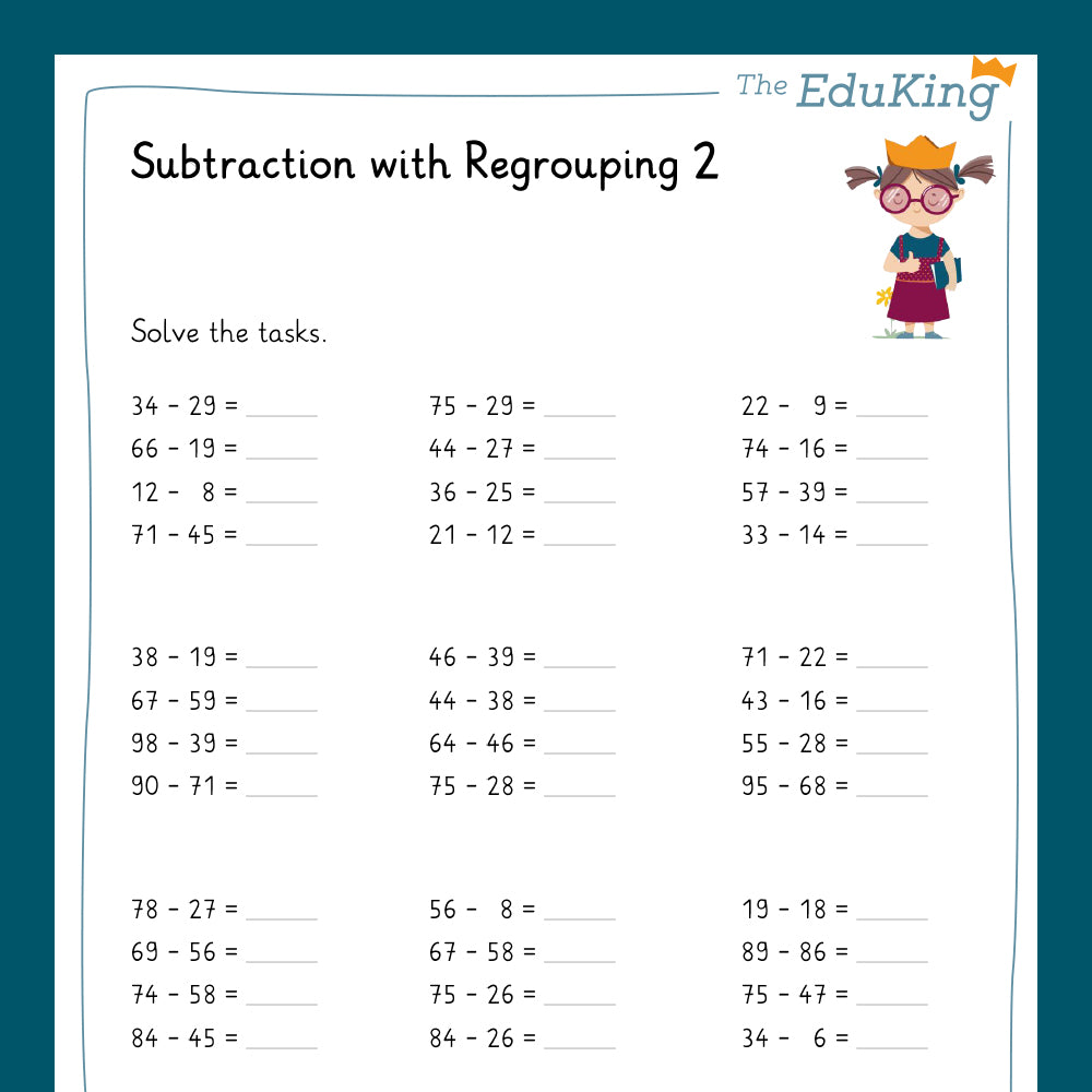 Master Bundle: Subtraction with Regrouping in the number range of 100