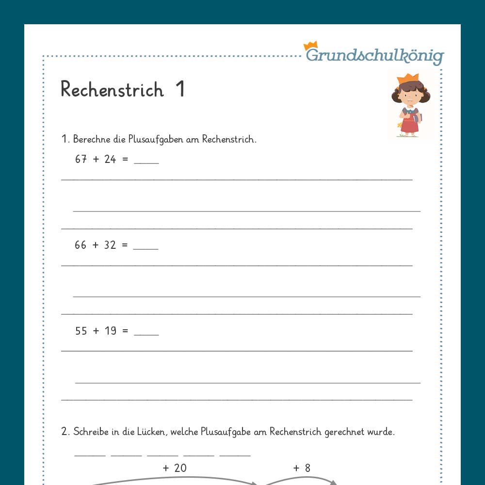 Königspaket: Rechenstriche (Mathe, 2. Klasse) - inklusive Test