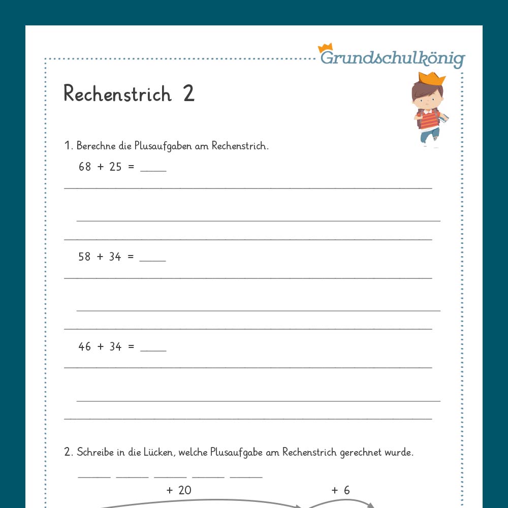 Königspaket: Rechenstriche (Mathe, 2. Klasse) - inklusive Test