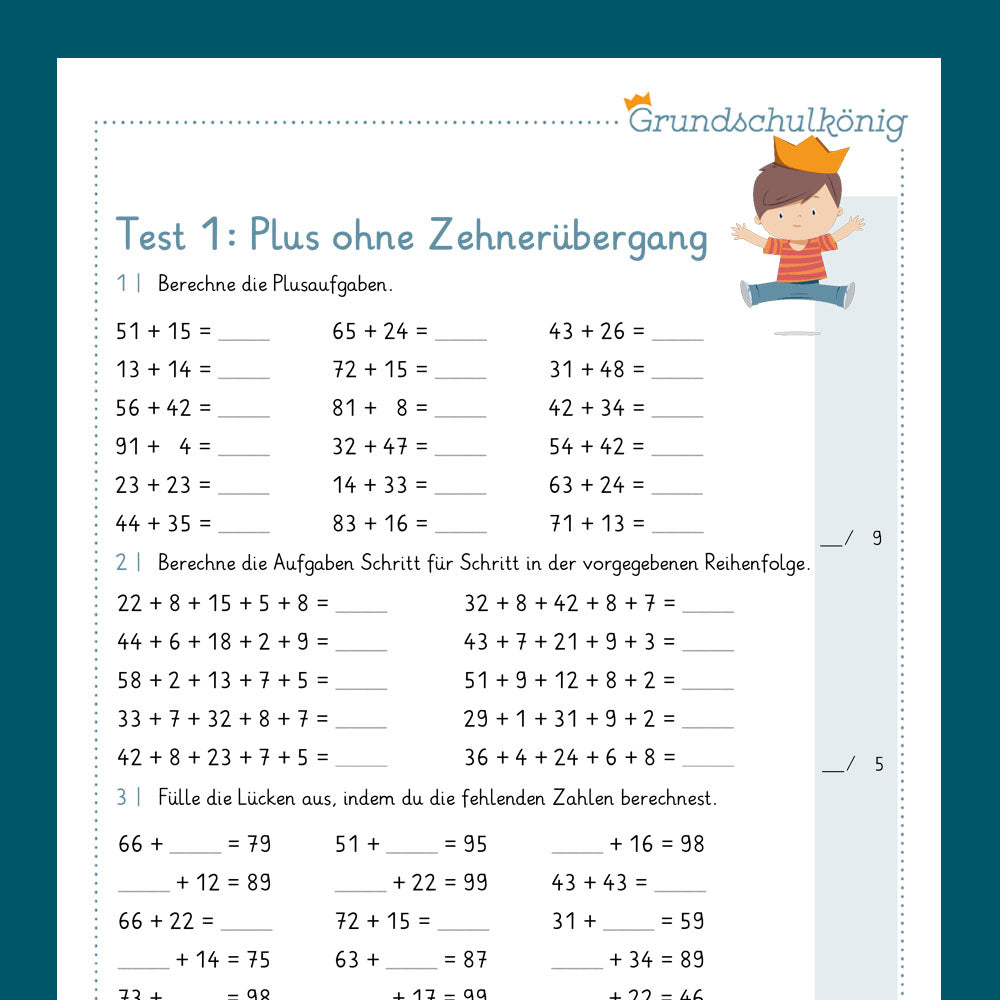 Testsammlung für Mathe in der 2. Klasse - Teil 1