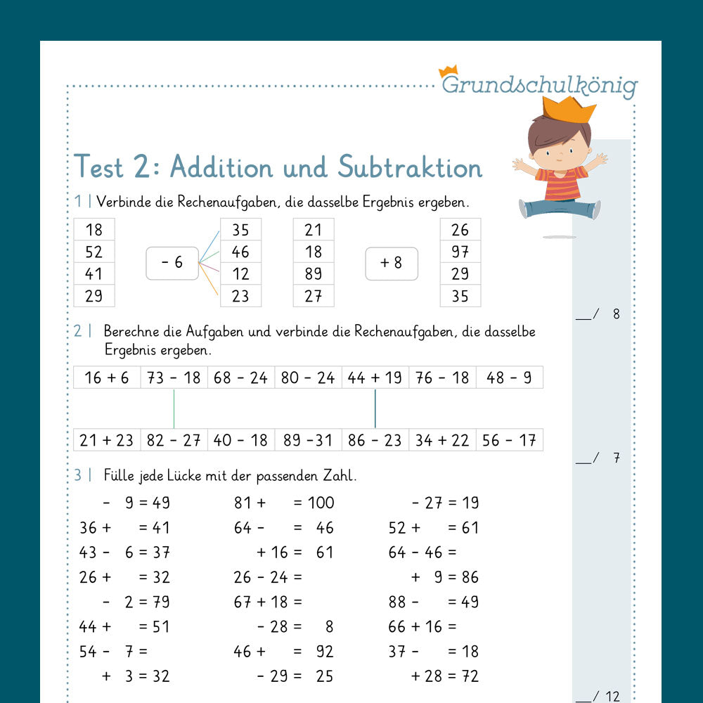 Testsammlung für Mathe in der 2. Klasse - Teil 1