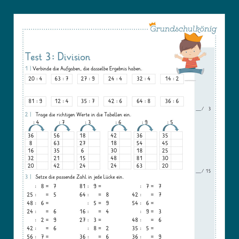 Testsammlung für Mathe in der 2. Klasse - Teil 1