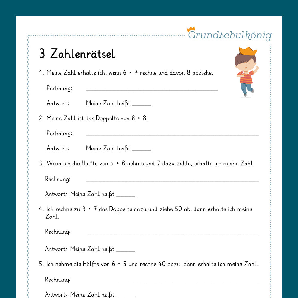 Mathe, 3. Klasse: Wiederholung des Jahresstoffs 2