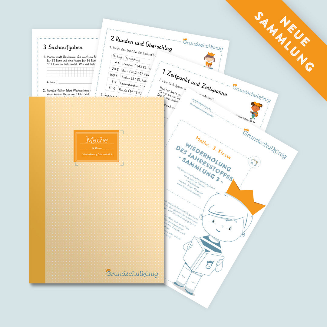 Mathe, 3. Klasse: Wiederholung des Jahresstoffs 3