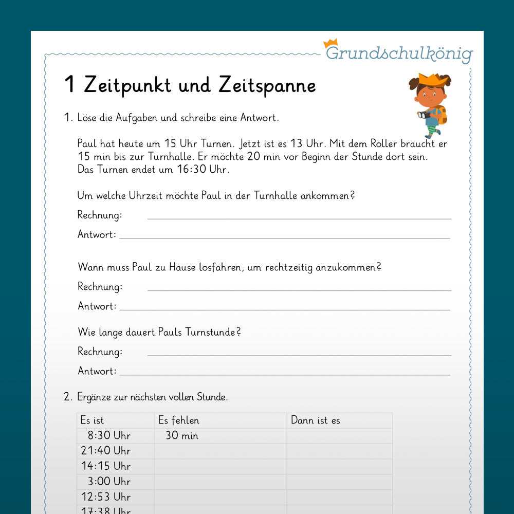Mathe, 3. Klasse: Wiederholung des Jahresstoffs 3