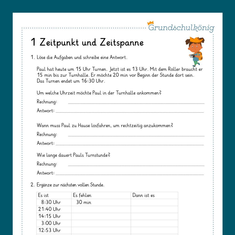Mathe, 3. Klasse: Wiederholung des Jahresstoffs 3
