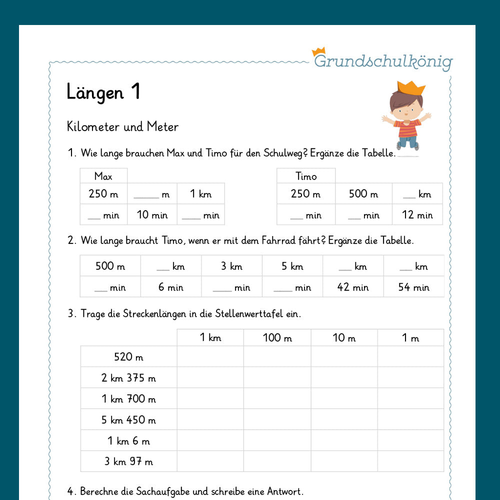 Königspaket: Längen (Mathe, 3. Klasse) - inklusive Test!