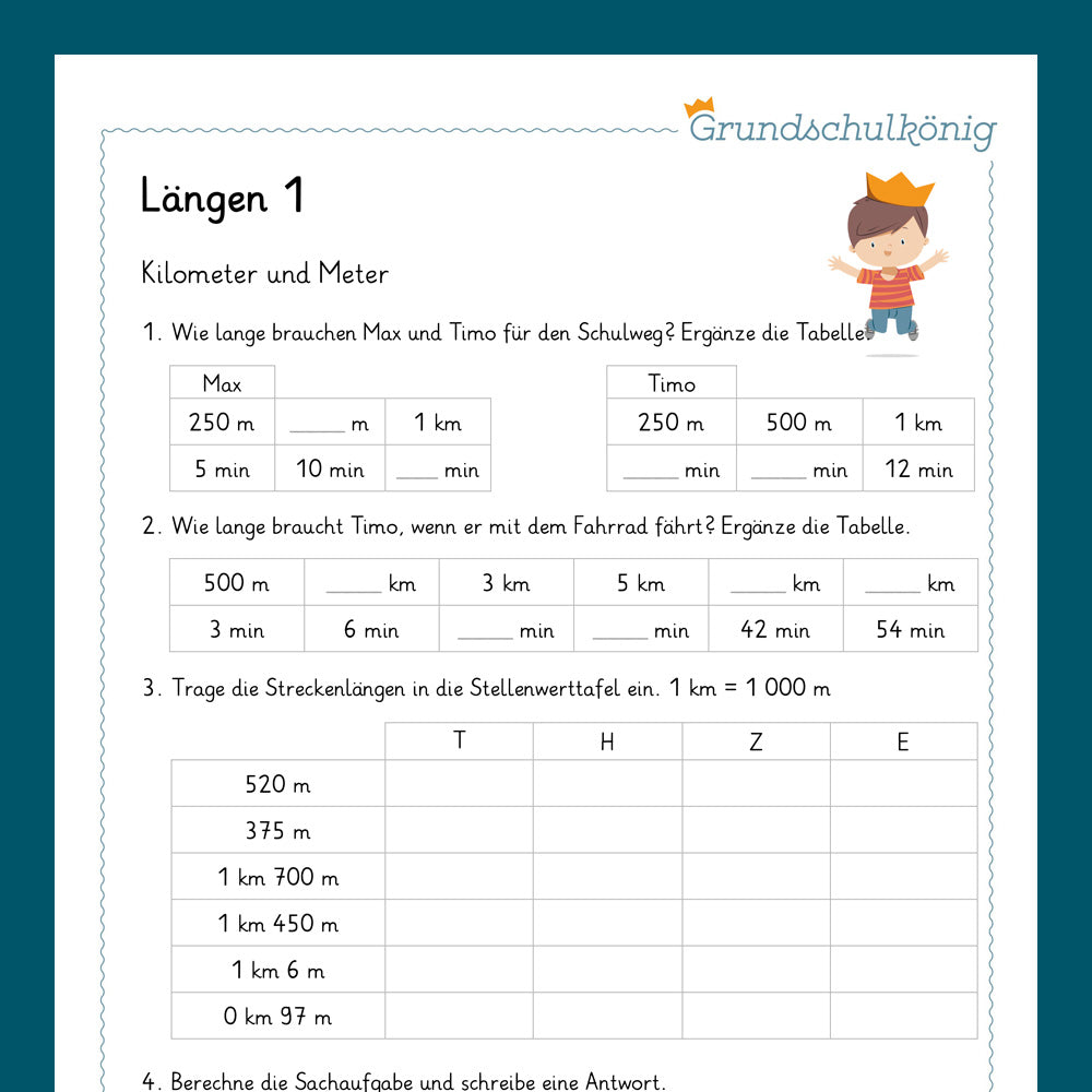 Königspaket: Längen (Mathe, 3. Klasse) - inklusive Test