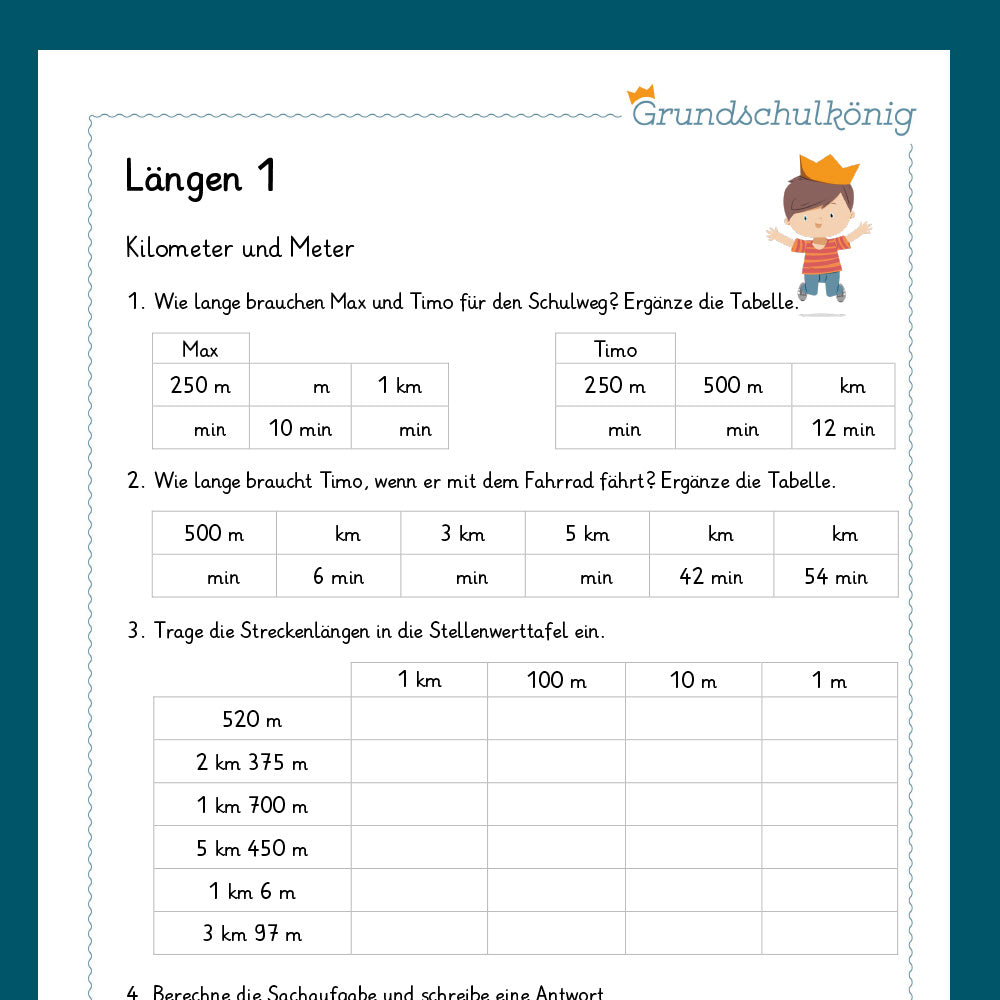 Königspaket: Längen (Mathe, 3. Klasse) - inklusive Test