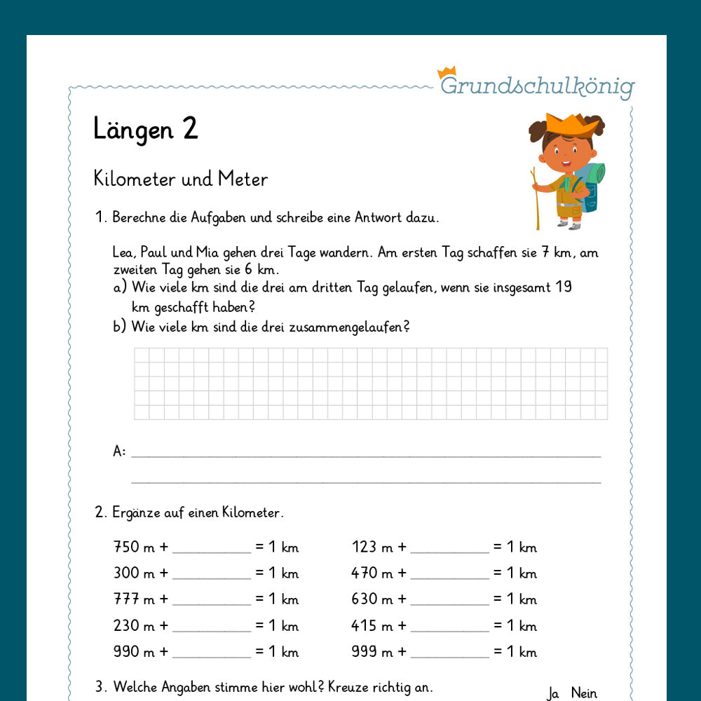 Königspaket: Längen (Mathe, 3. Klasse) - inklusive Test!