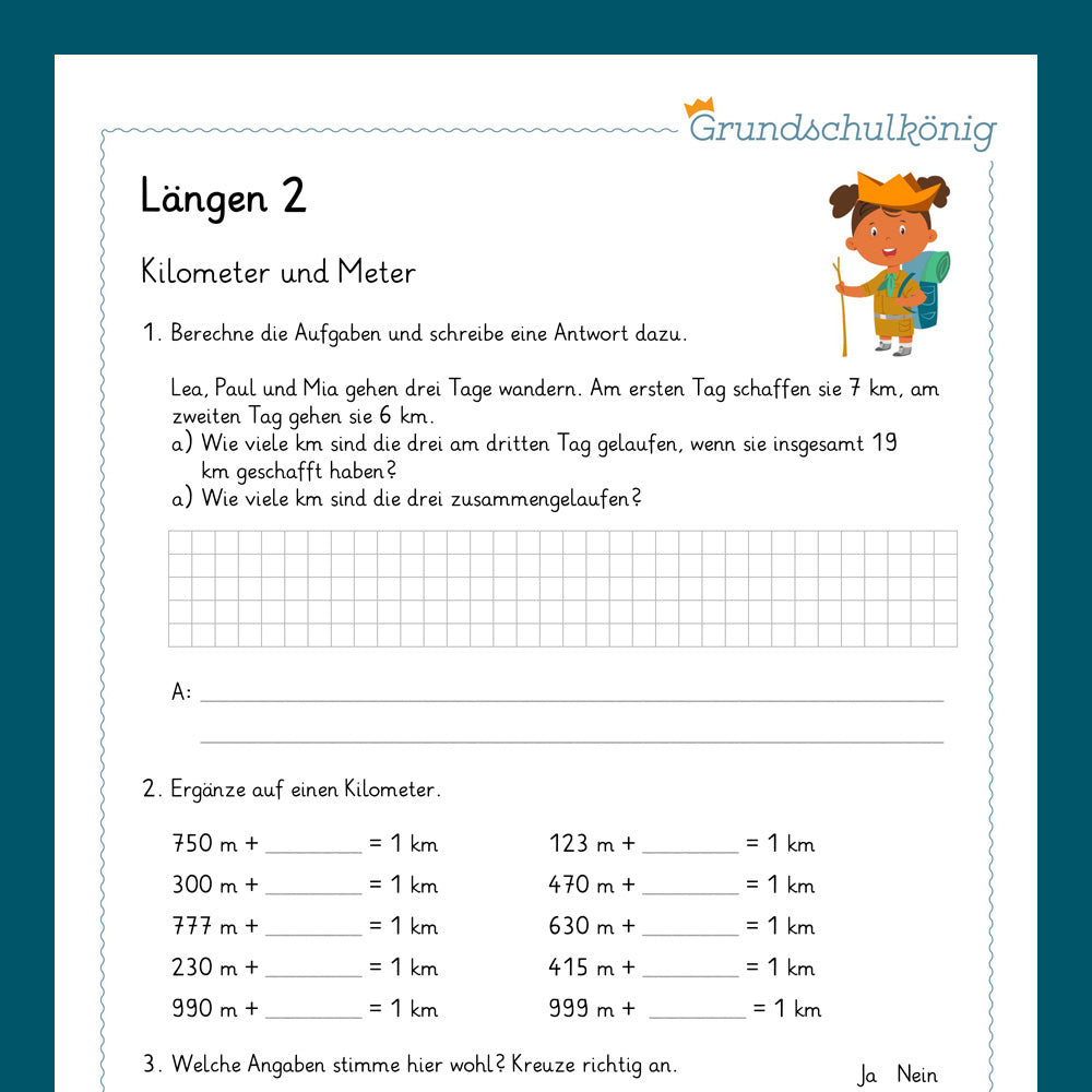 Königspaket: Längen (Mathe, 3. Klasse) - inklusive Test