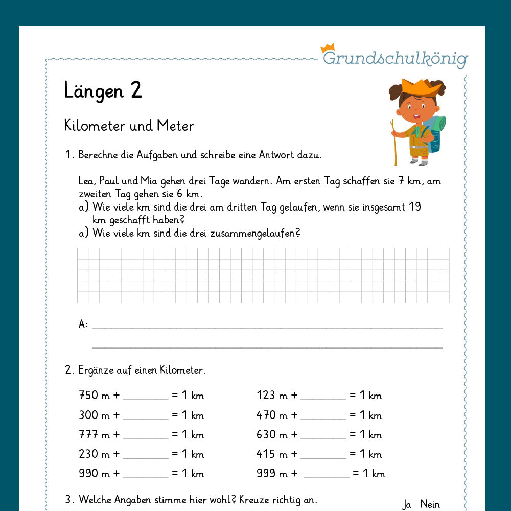 Königspaket: Längen (Mathe, 3. Klasse) - inklusive Test