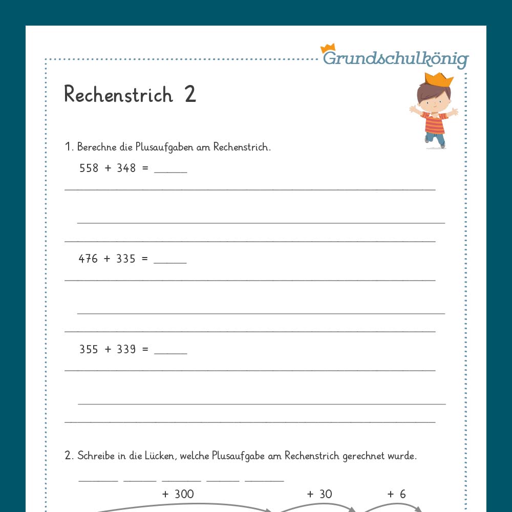 Königspaket: Rechenstriche (Mathe, 3. Klasse) - inklusive Test