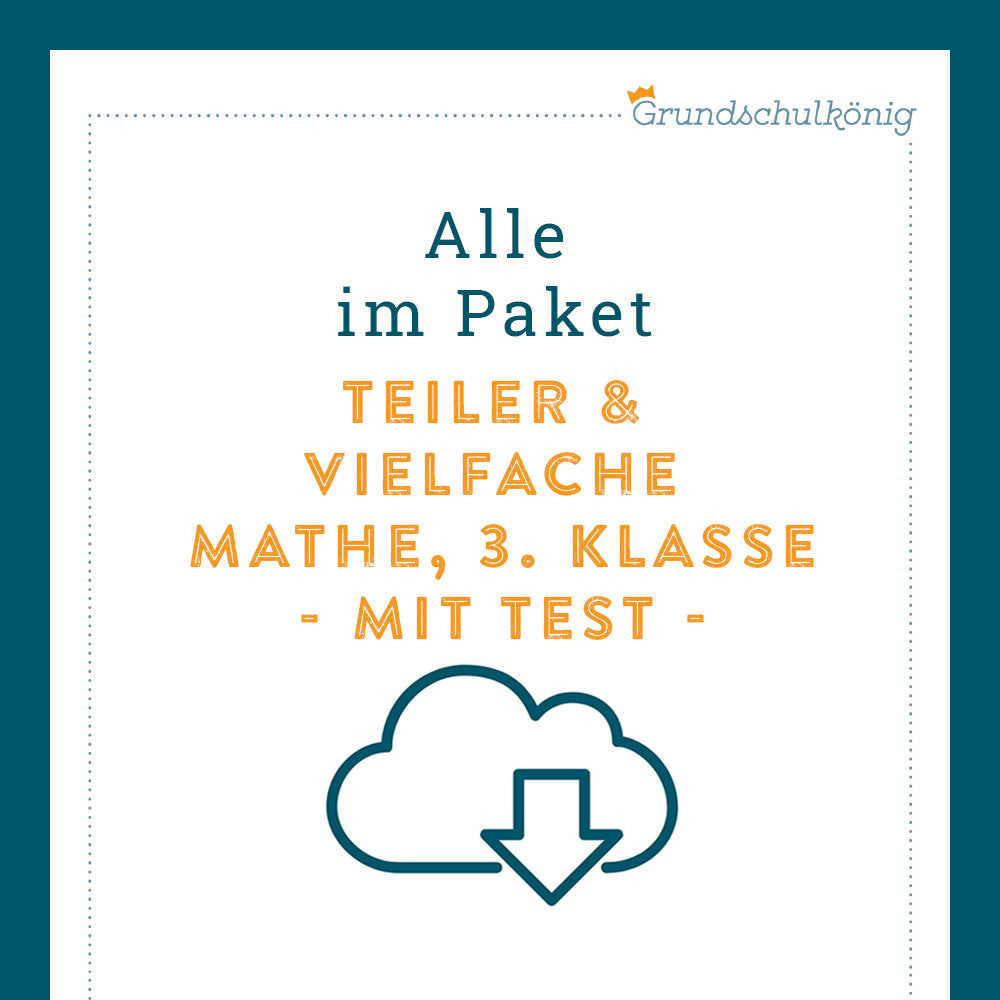 Königspaket: Teiler und Vielfache (Mathe, 3. Klasse) - inklusive Test