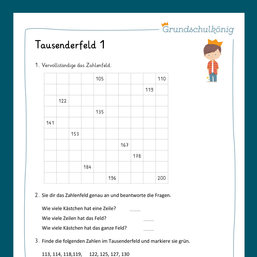 Königspaket: Tausenderfeld (Mathe, 3. Klasse) - inklusive Test