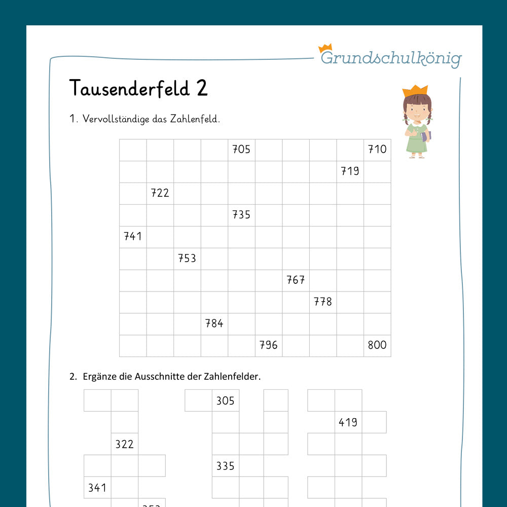 Königspaket: Tausenderfeld (Mathe, 3. Klasse) - inklusive Test