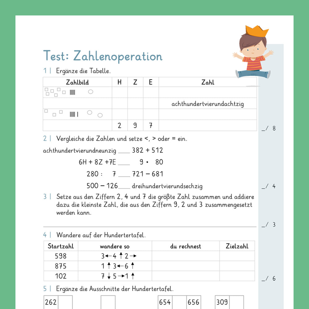 Königspaket: Zahlenoperationen im ZR 1 000 (Mathe, 3. Klasse) - inklusive Test