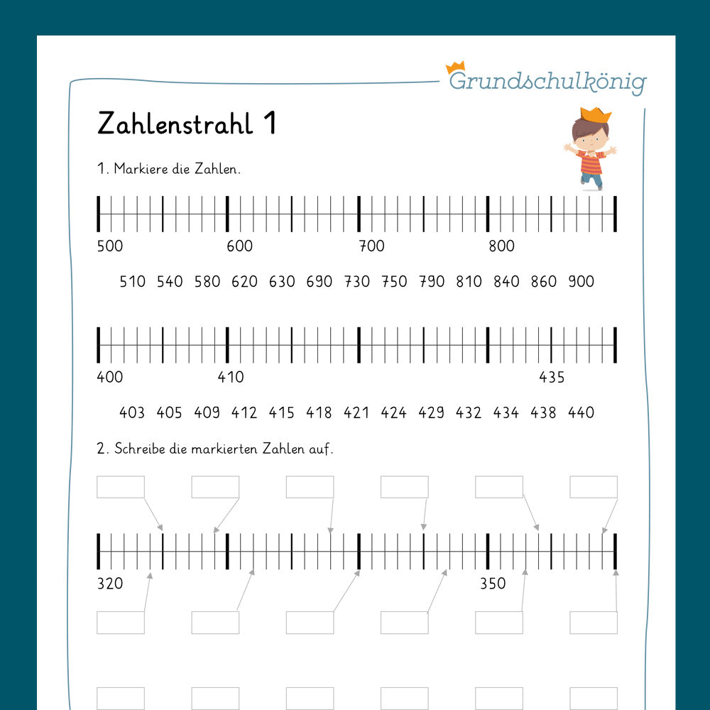Königspaket: Zahlenstrahl im ZR 1 000 (Mathe, 3. Klasse) - inklusive Test