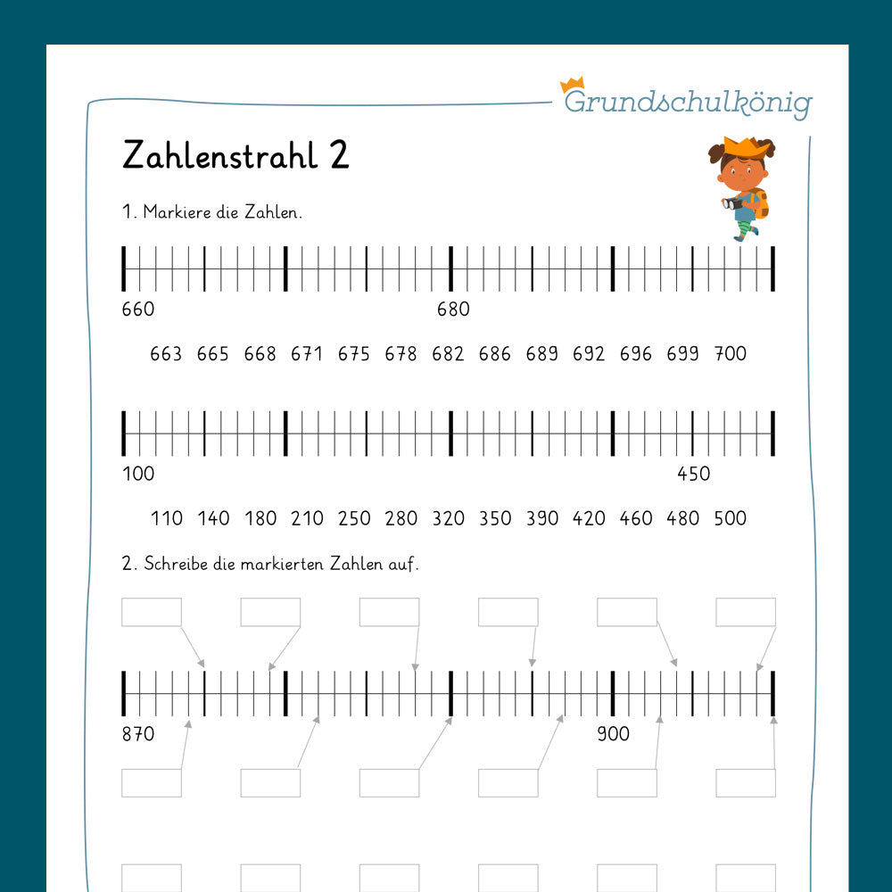 Königspaket: Zahlenstrahl im ZR 1 000 (Mathe, 3. Klasse) - inklusive Test