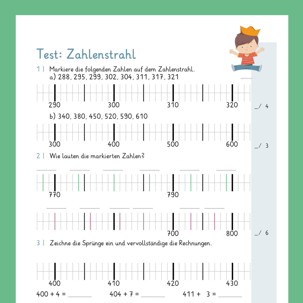 Königspaket: Zahlenstrahl im ZR 1 000 (Mathe, 3. Klasse) - inklusive Test