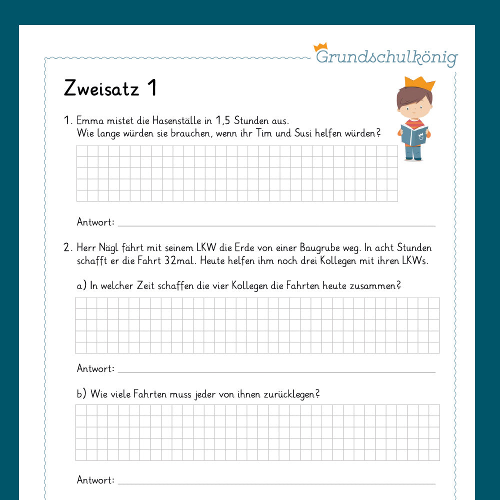 Königspaket: Zweisatz (Mathe, 3. Klasse) - inklusive Test