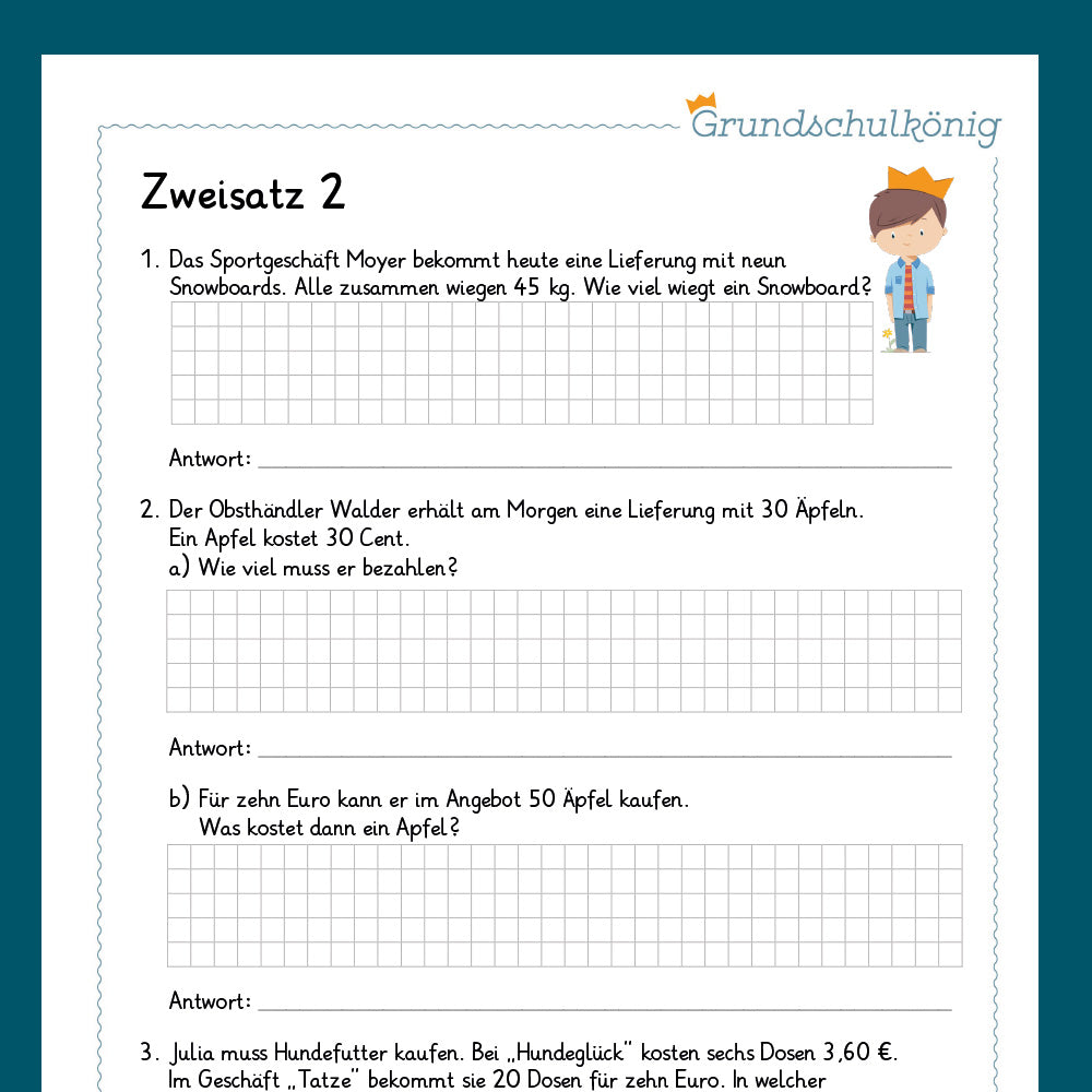 Königspaket: Zweisatz (Mathe, 3. Klasse) - inklusive Test