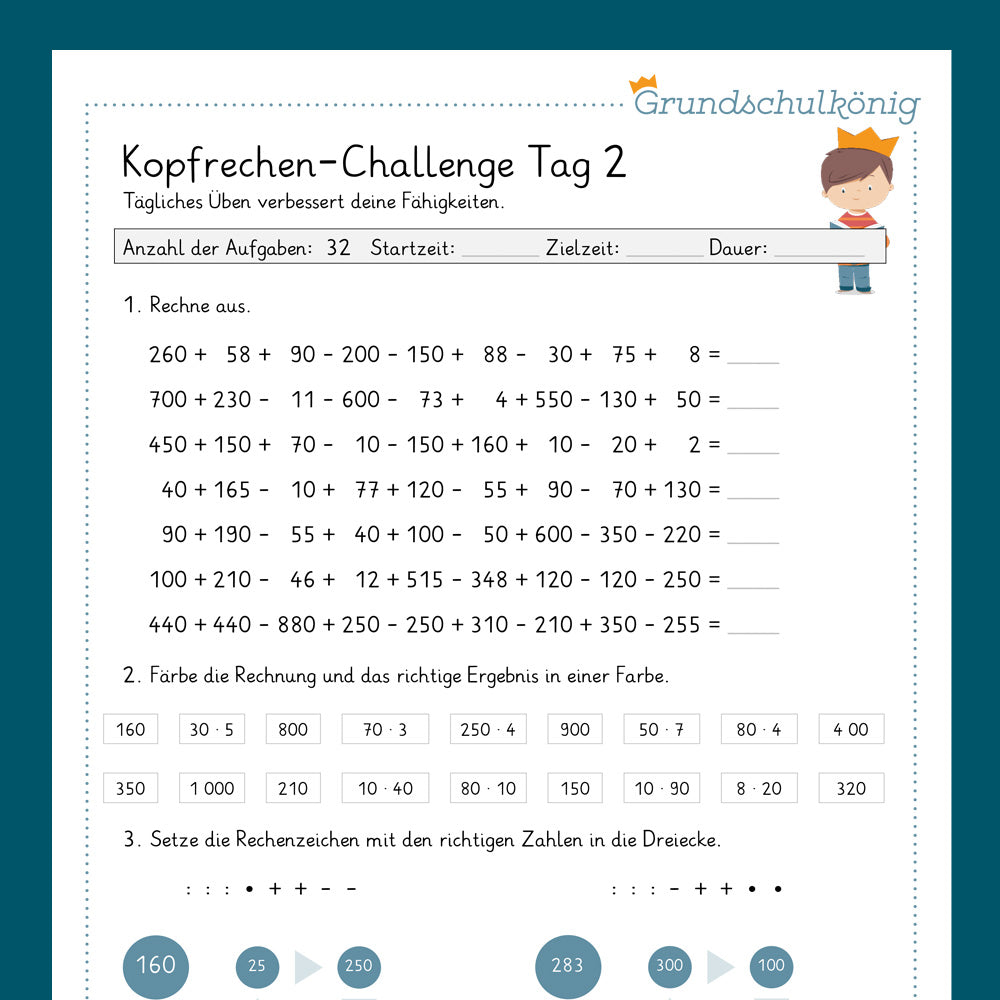 Die 14-Tage-Kopfrechen-Challenge im Zahlenraum 1 000