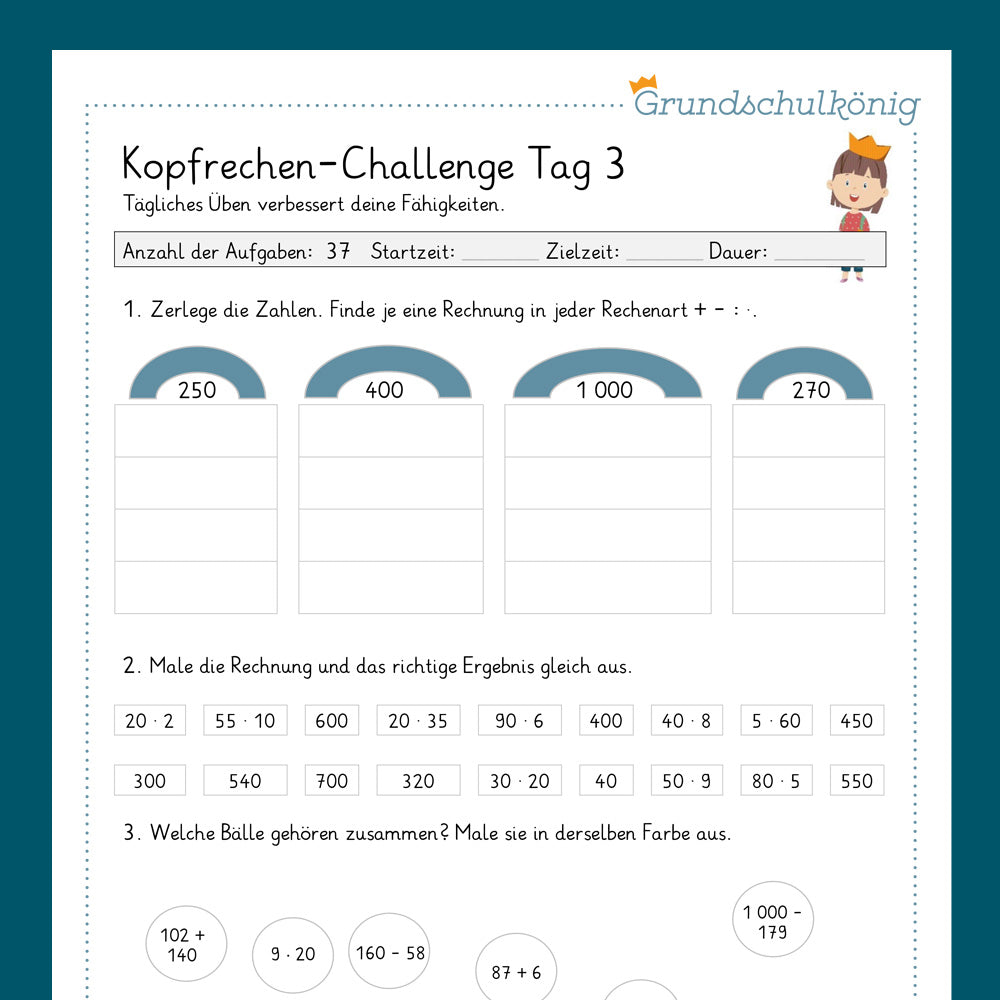 Die 14-Tage-Kopfrechen-Challenge im Zahlenraum 1 000