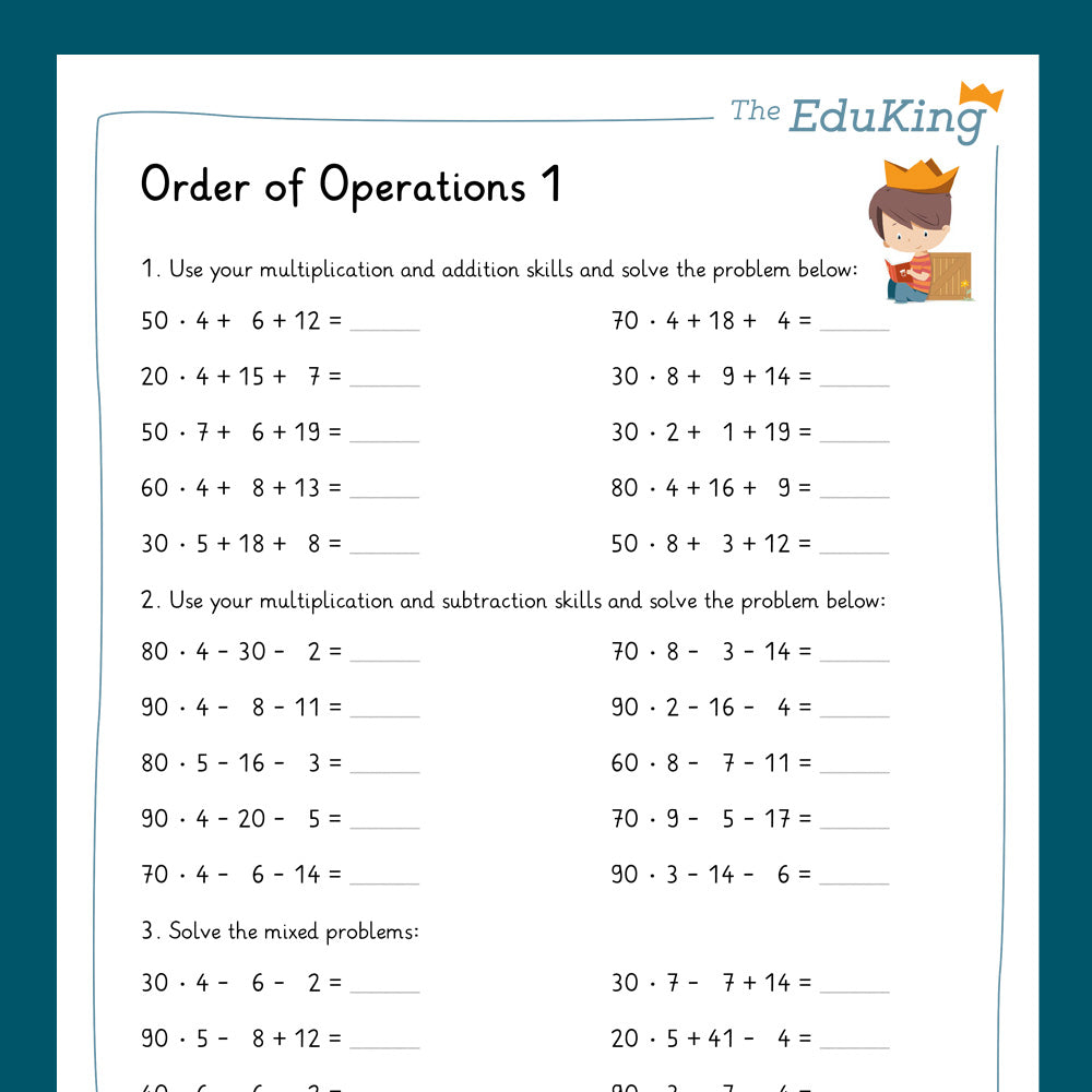 Master Bundle: Order of Operations (Math, Grade 3) - including a Test