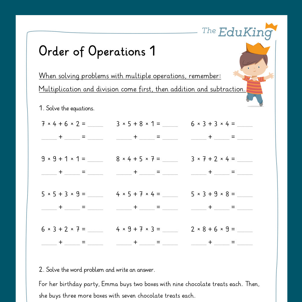 Master Bundle: Order of Operations (PEMDAS) (Math, Grade 3) - including a Test
