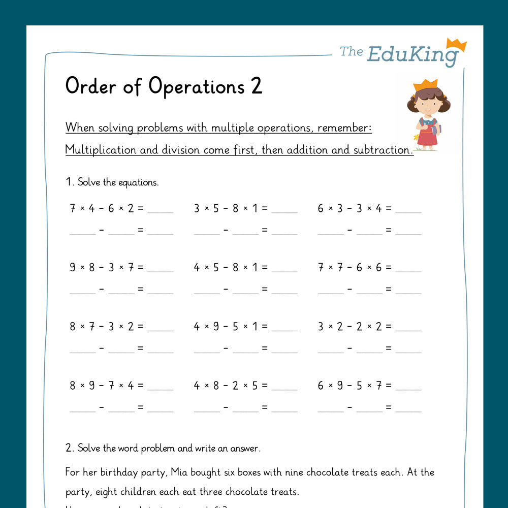 Master Bundle: Order of Operations (PEMDAS) (Math, Grade 3) - including a Test