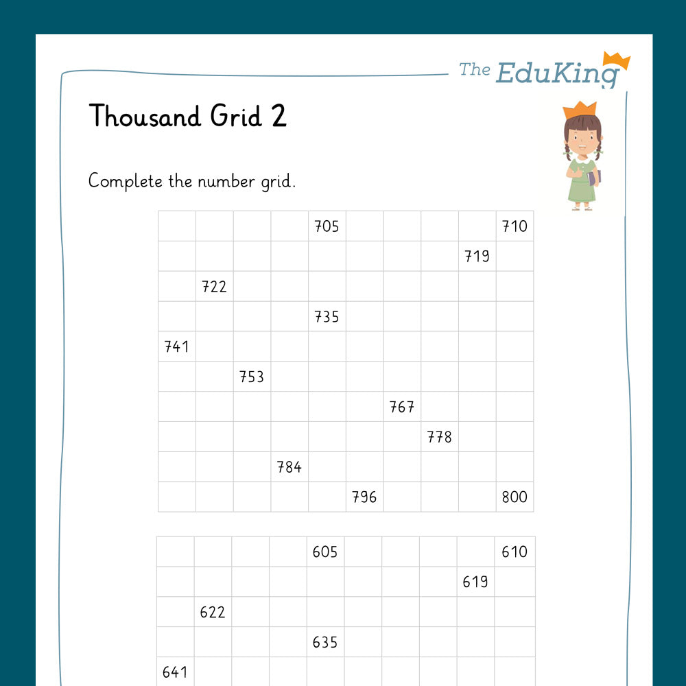 Master Bundle: Thousand Grid (Math, Grade 3) - including a Test