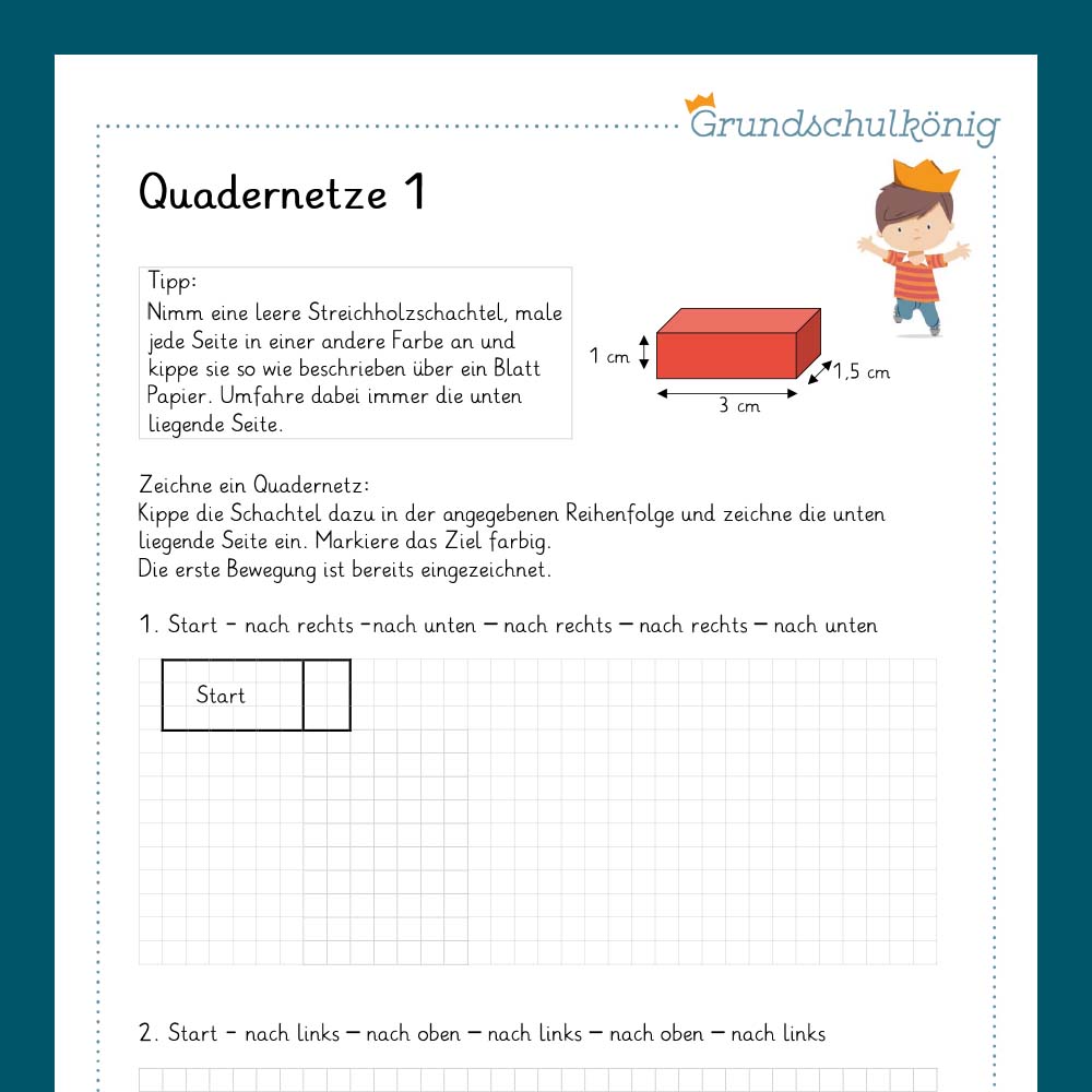 Königspaket: Quadernetze (Mathe, 4. Klasse) - inklusive Test