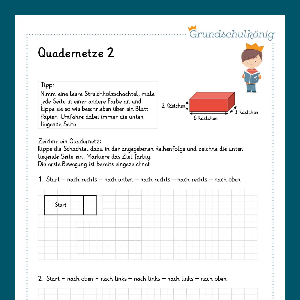 Königspaket: Quadernetze (Mathe, 4. Klasse) - inklusive Test