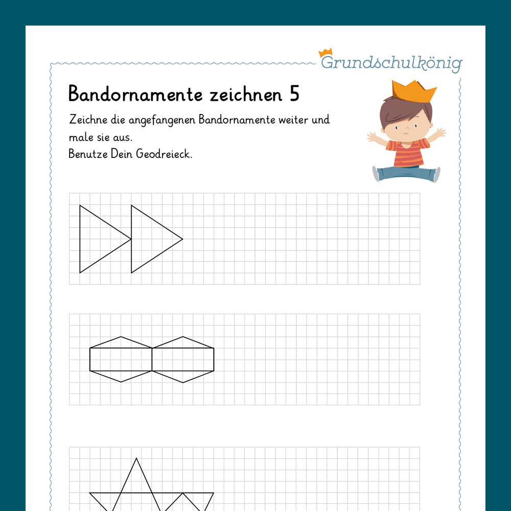 Königspaket: Bandornamente (Mathe, 4. Klasse) - inklusive Test