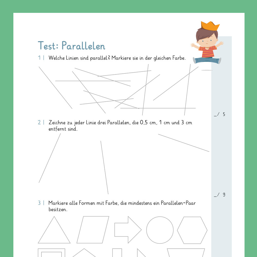 Königspaket: Parallele (Mathe, 4. Klasse) - inklusive Test