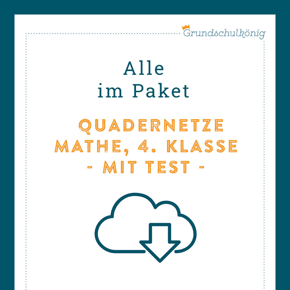 Königspaket: Quadernetze (Mathe, 4. Klasse) - inklusive Test