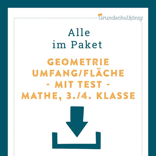 Königspaket: Umfang und Fläche (Mathe, 3./ 4. Klasse) - inklusive Test!