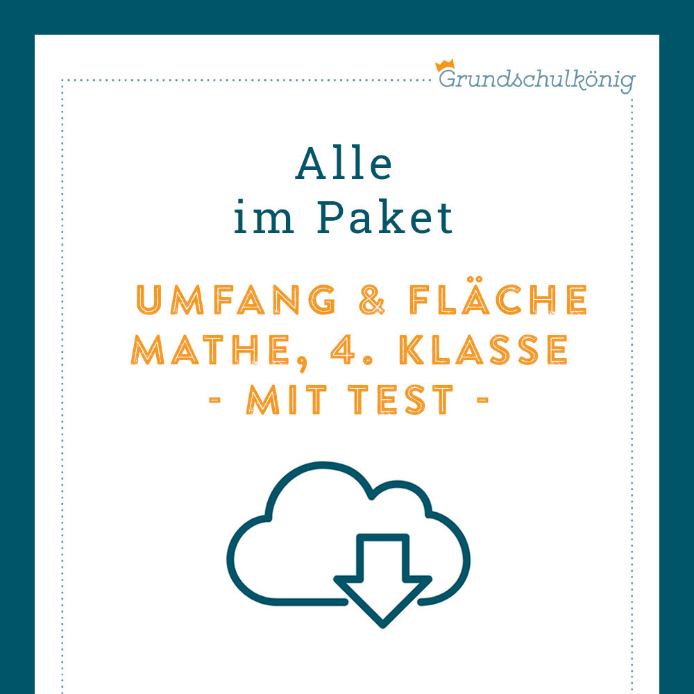 Königspaket: Umfang und Fläche (Mathe, 4. Klasse) - inklusive Test
