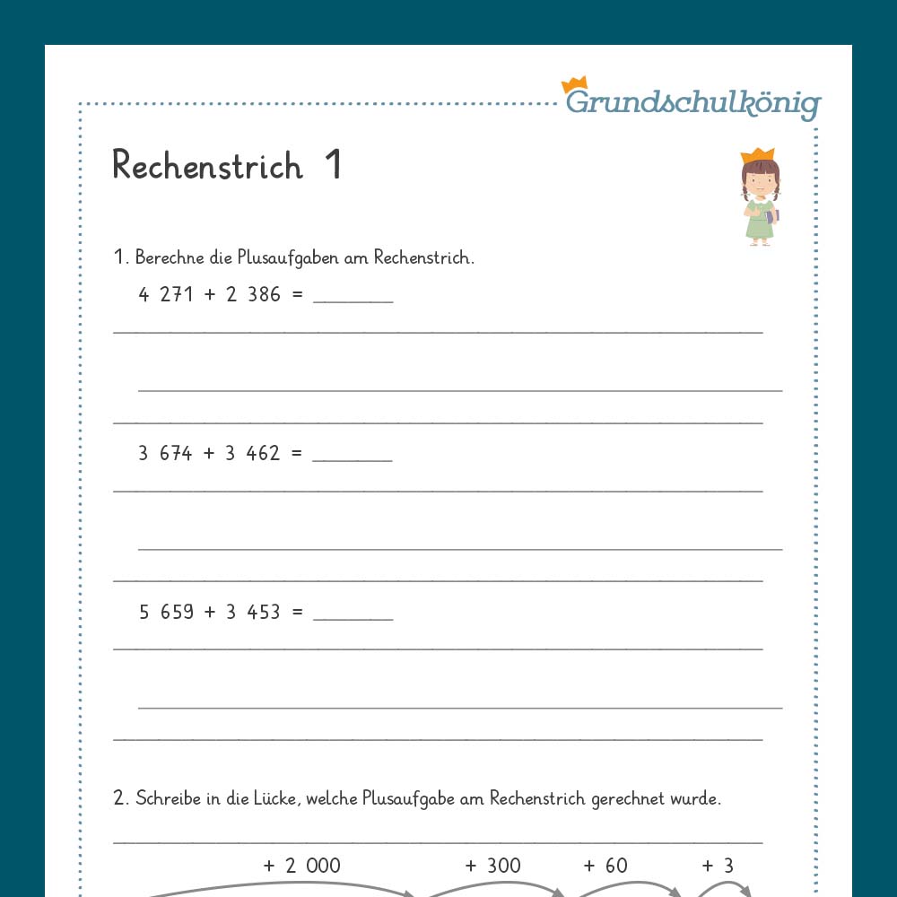 Königspaket: Rechenstriche (Mathe, 4. Klasse) - inklusive Test