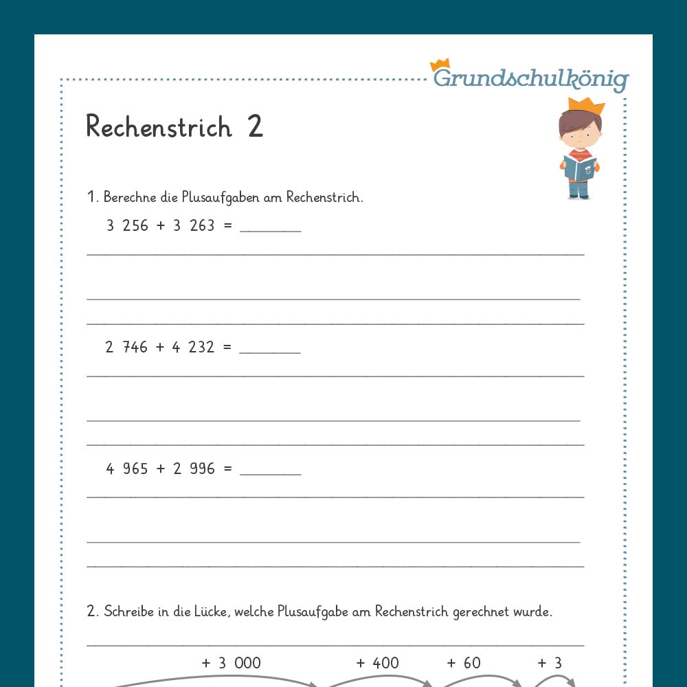 Königspaket: Rechenstriche (Mathe, 4. Klasse) - inklusive Test
