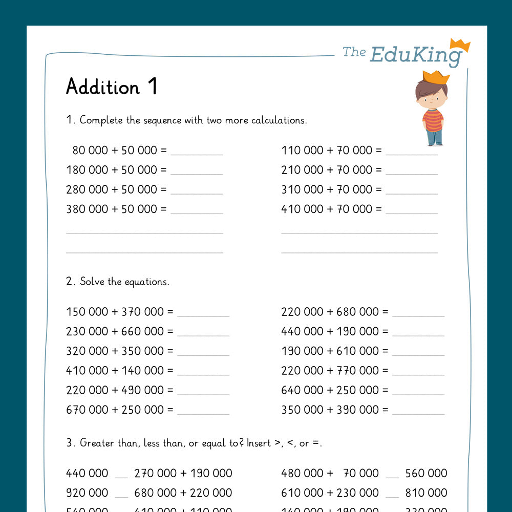 Master Bundle: Addition, 6-Digit Numbers (Math, Grade 4)