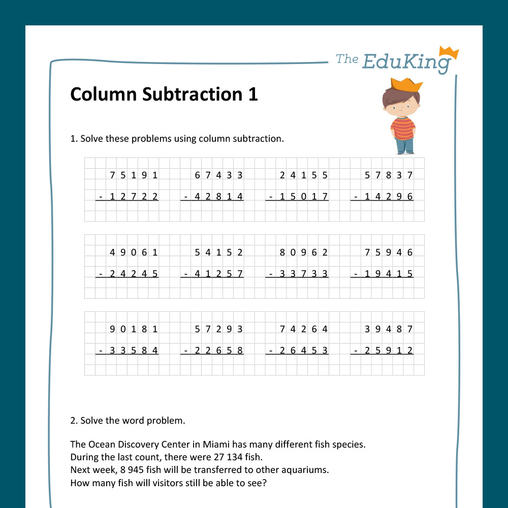 Master Bundle: Column Subtraction 5-Digit-Numbers