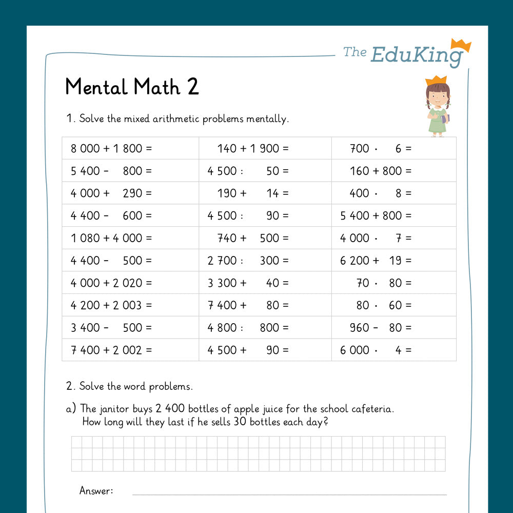 Master Bundle: Mental Math, 4-Digit Numbers (Math, Grade 4)