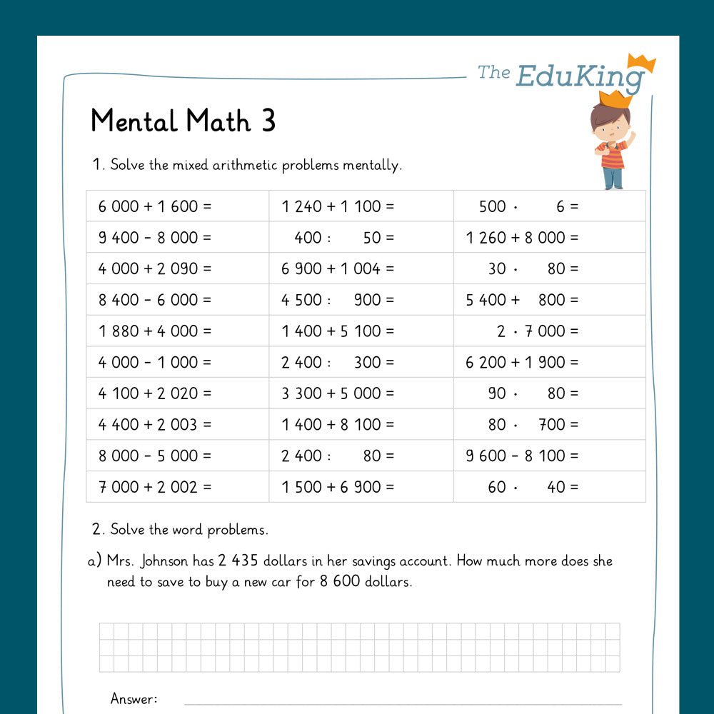 Master Bundle: Mental Math, 4-Digit Numbers (Math, Grade 4)