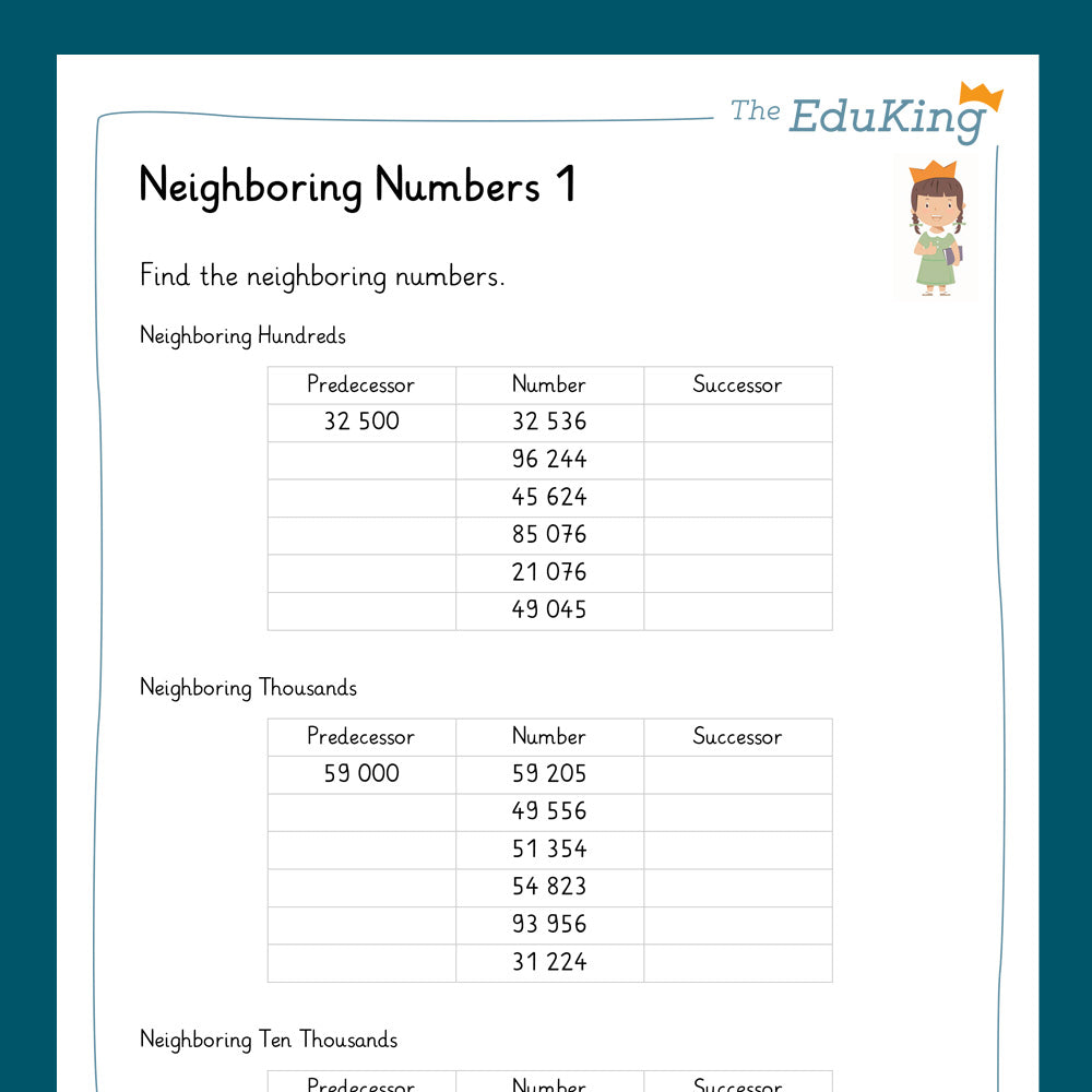 Master Bundle: Neighboring Numbers, 5-Digit Numbers (Math, Grade 4)