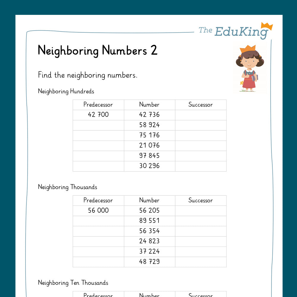 Master Bundle: Neighboring Numbers, 5-Digit Numbers (Math, Grade 4)