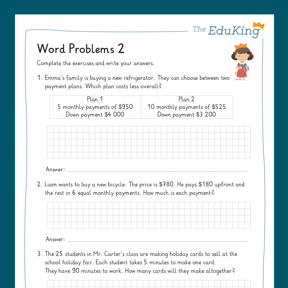 Master Bundle: Mixed Word Problems (Math, Grade 4) - including a Test