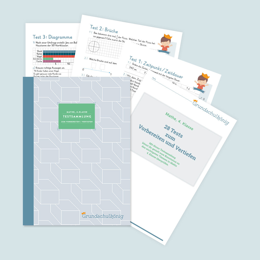 Testsammlung für Mathe zum Vorbereiten & Vertiefen in der 4. Klasse