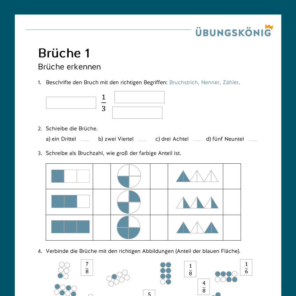 Königspaket: Brüche (Mathe, 5. Klasse) - inklusive Test
